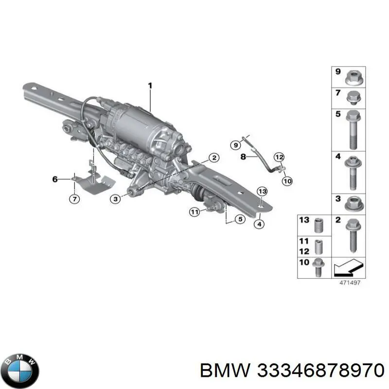 33346876338 BMW Рейковий рульовий механізм