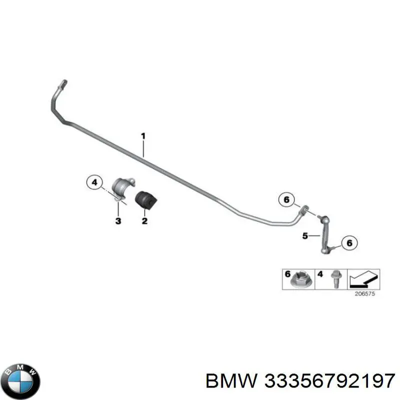 33356792197 BMW втулка стабілізатора заднього