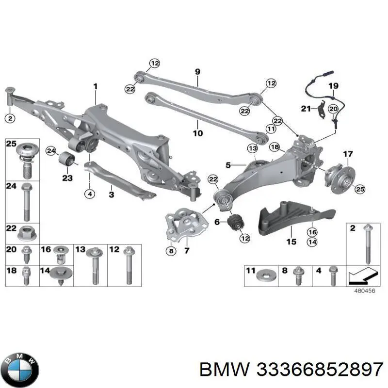 Подушка (опора) двигуна, задня BMW 33366852897 ціна, від 22.22 USD