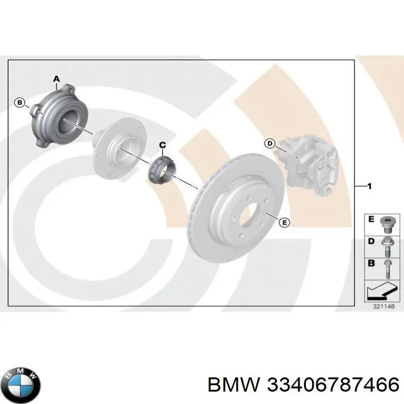 Підшипник маточини задньої 33406787466 BMW