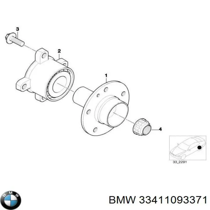 Маточини задніх коліс BMW 33411093371 ціна, від 32.08 USD