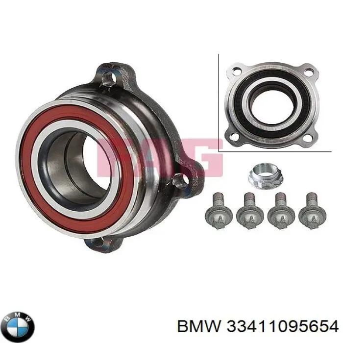 Підшипник маточини задньої BMW 33411095654 ціна, від 26.58 USD