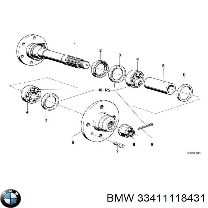 Підвісний підшипник карданного валу 33411118431 BMW