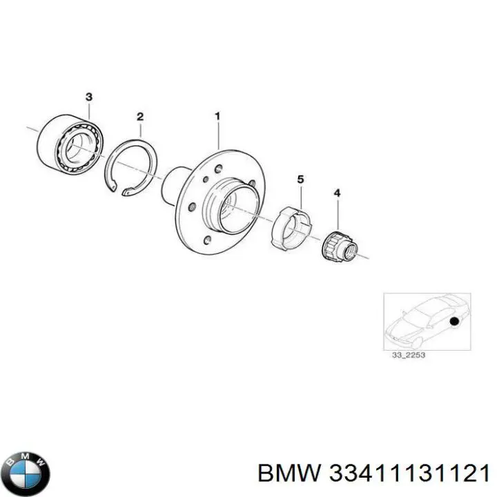 Купити 33411131121 BMW Підшипник ступиці колеса