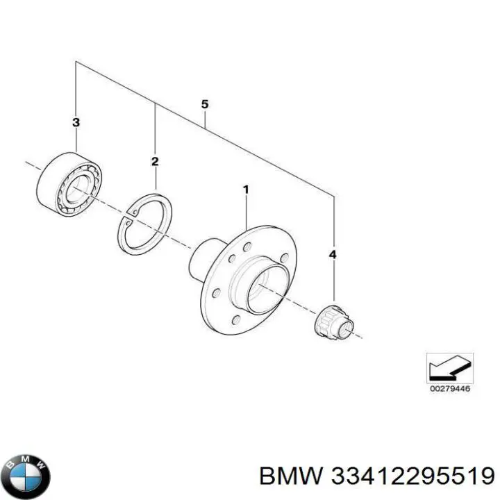 Підшипник маточини передньої/задньої 33412295519 BMW