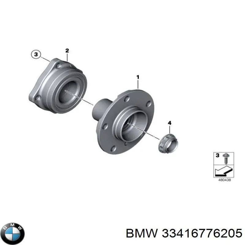 Підшипник маточини задньої BMW 33416776205 ціна, від 33.75 USD