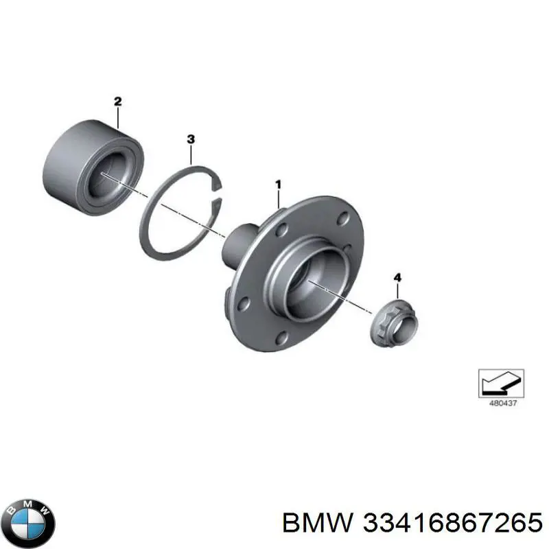 33416867265 BMW Маточина задня