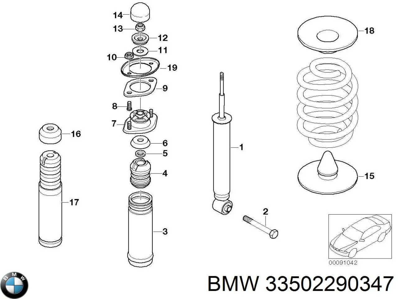 Пильник амортизатора переднього 33502290347 BMW