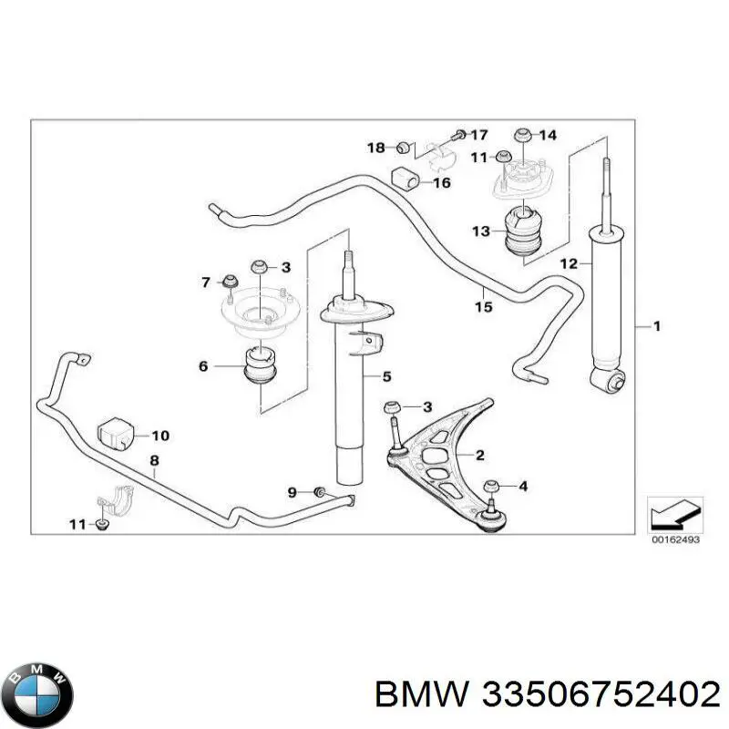 33506752402 BMW амортизатор задній