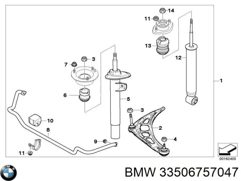 33506757047 BMW буфер-відбійник амортизатора заднього