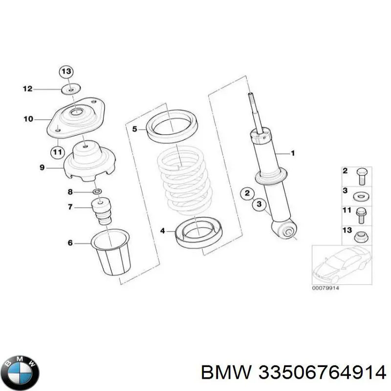 Амортизатор задній BMW 33506764914 ціна, від 46.21 USD