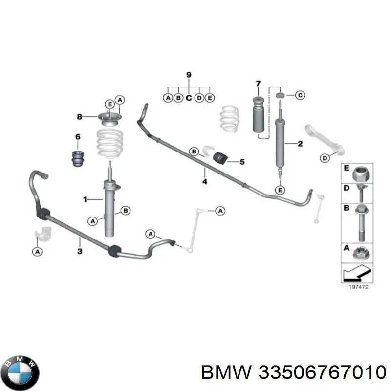 Купити 33506767010 BMW Опора амортизатора заднього