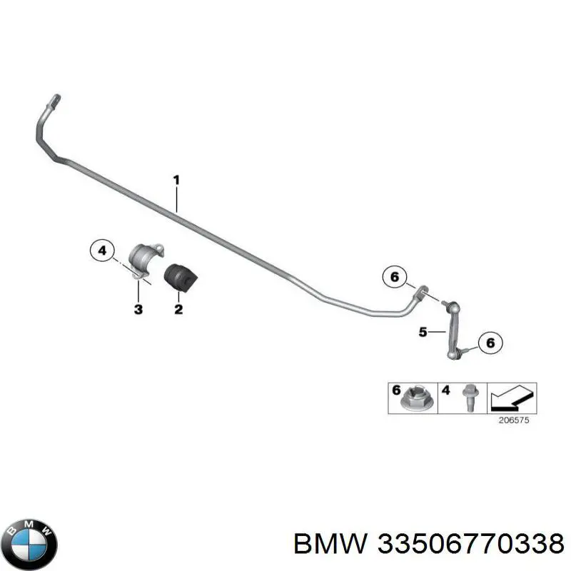 Стабілізатор поперечної стійкості задній на BMW 5 (E60)