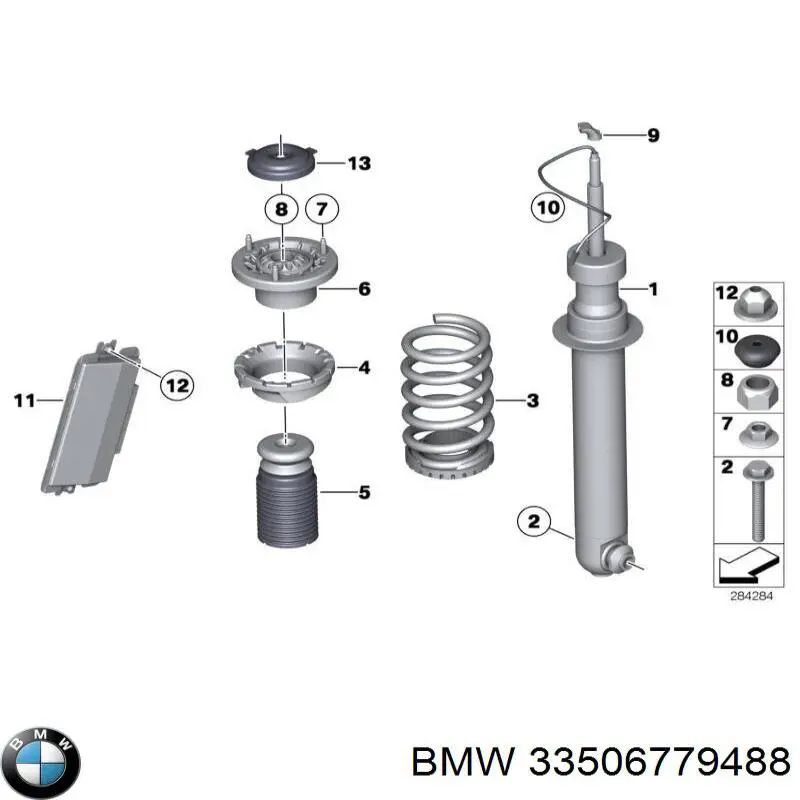 Болт кріплення амортизатора заднього 33506779488 BMW