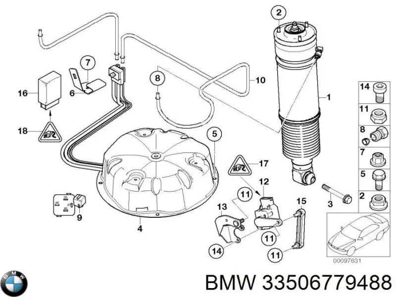 Купити 33506779488 BMW Болт кріплення амортизатора заднього