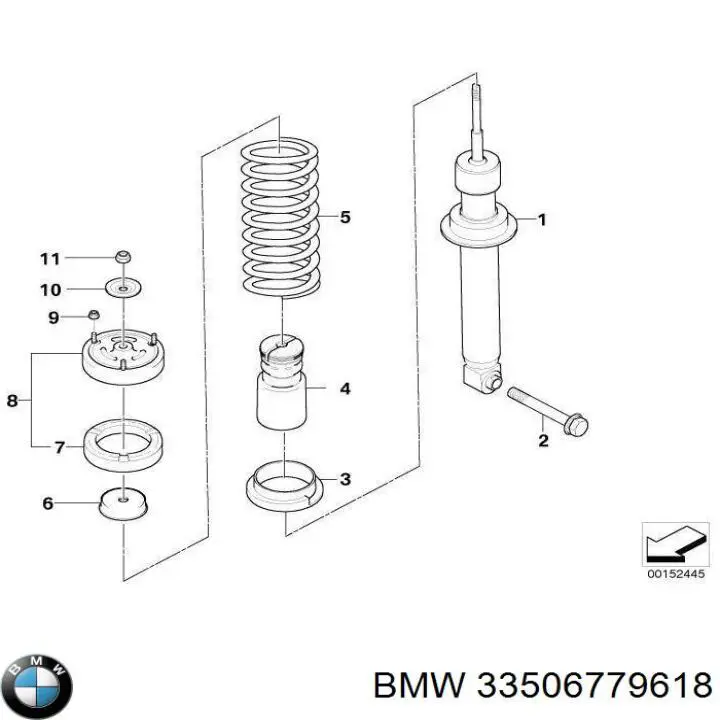 Опора амортизатора заднього BMW 33506779618 ціна, від 28.22 USD