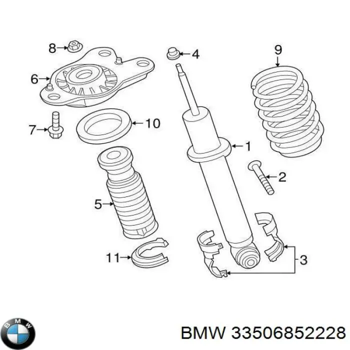 33506852228 BMW Опора пружини задньої правої