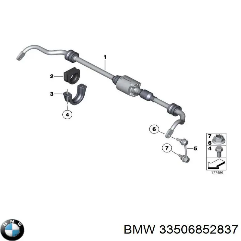 Купити 33506852837 BMW Відбійник заднього моста