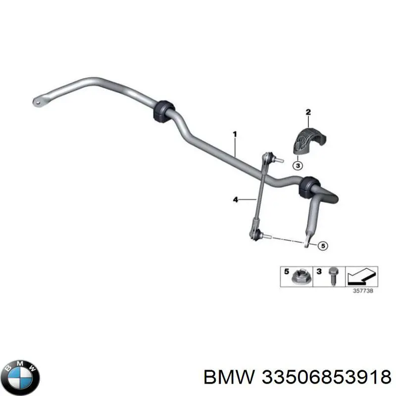 Стабілізатор задньої осі BMW 33506853918 ціна, від 31.67 USD
