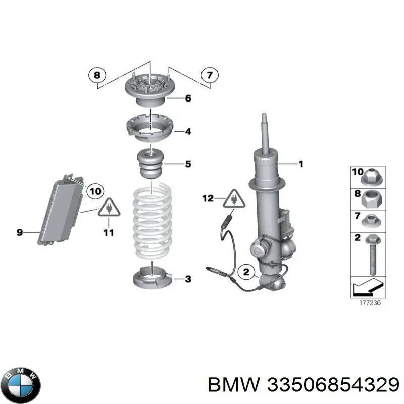 Купити 33506854329 BMW Опора амортизатора заднього, лівого