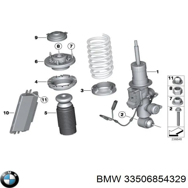 Подушка амортизатора заднього, лівого BMW 33506854329 ціна, від 98.91 USD