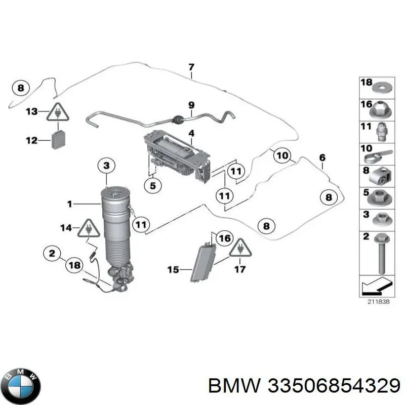 Опора амортизатора заднього, лівого 33506854329 BMW
