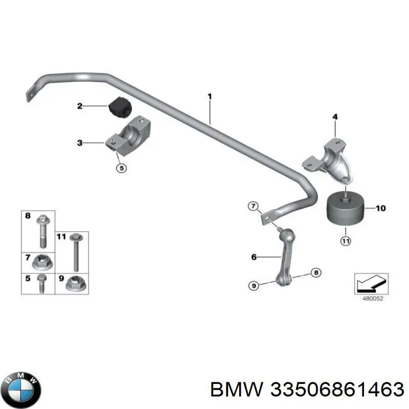 33506861463 BMW Прокладка стабільзатора заднього