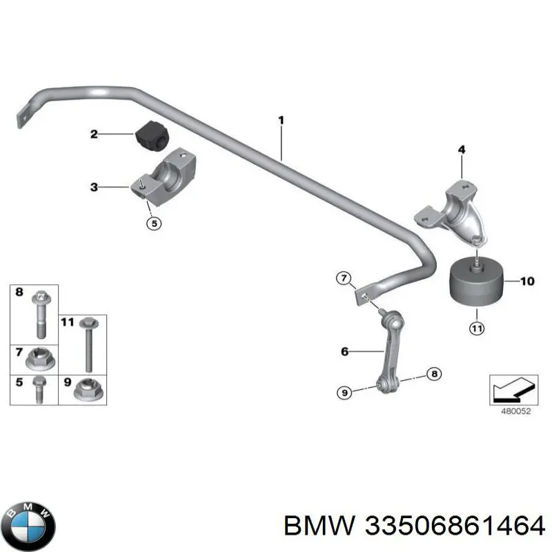 33506861464 BMW Втулка стабілізатора заднього