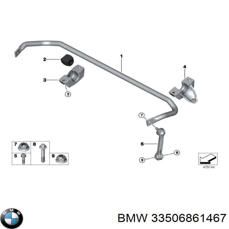 Втулка стабілізатора заднього BMW 33506861467 ціна, від 6.33 USD
