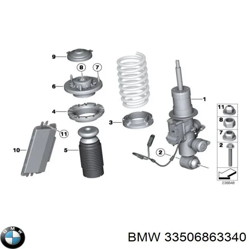 Опора амортизатора заднього BMW 33506863340 ціна, від 33.10 USD