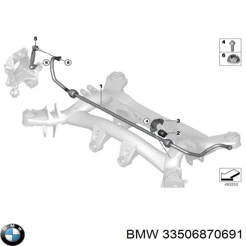 33505A09279 BMW Стабілізатор задньої балки