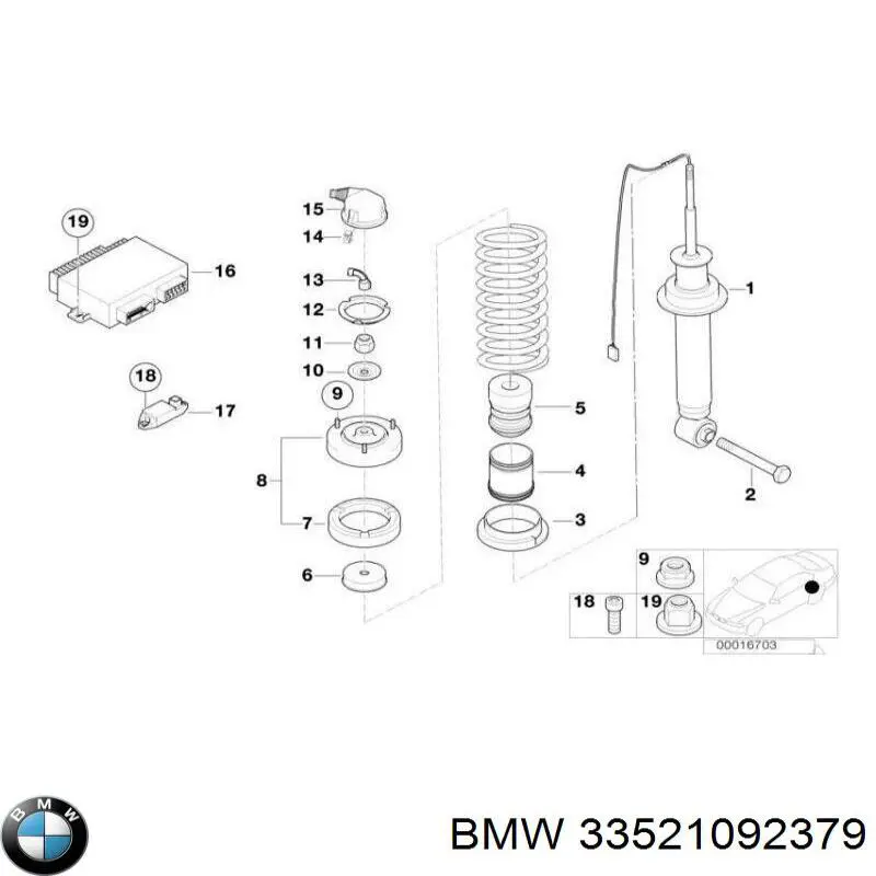 Амортизатор задній BMW 33521092379 ціна, від 862.62 USD