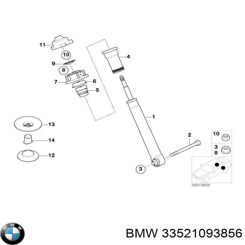 Купити 33521093856 BMW Болт кріплення амортизатора заднього