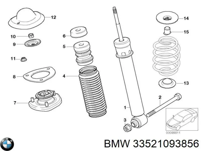 Болт кріплення амортизатора заднього BMW 33521093856 ціна, від 17.42 USD