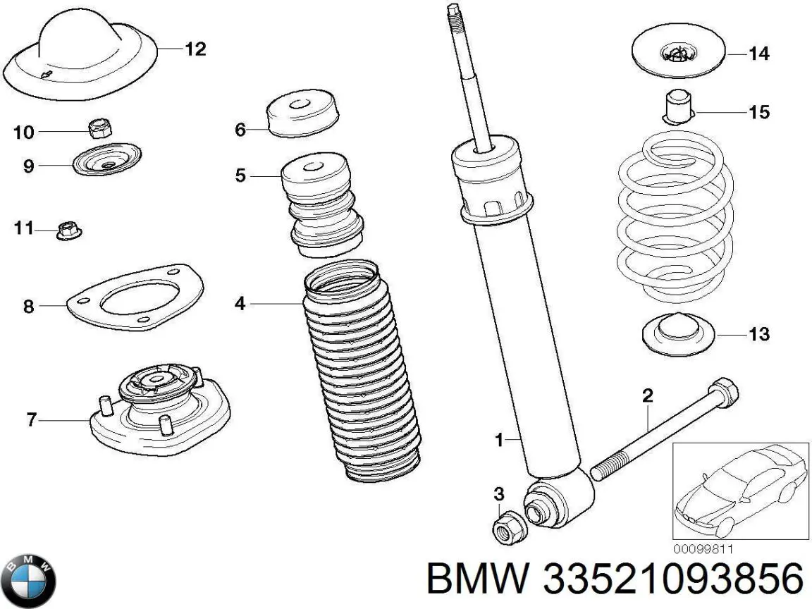 Болт кріплення амортизатора заднього на BMW X5 (E53)