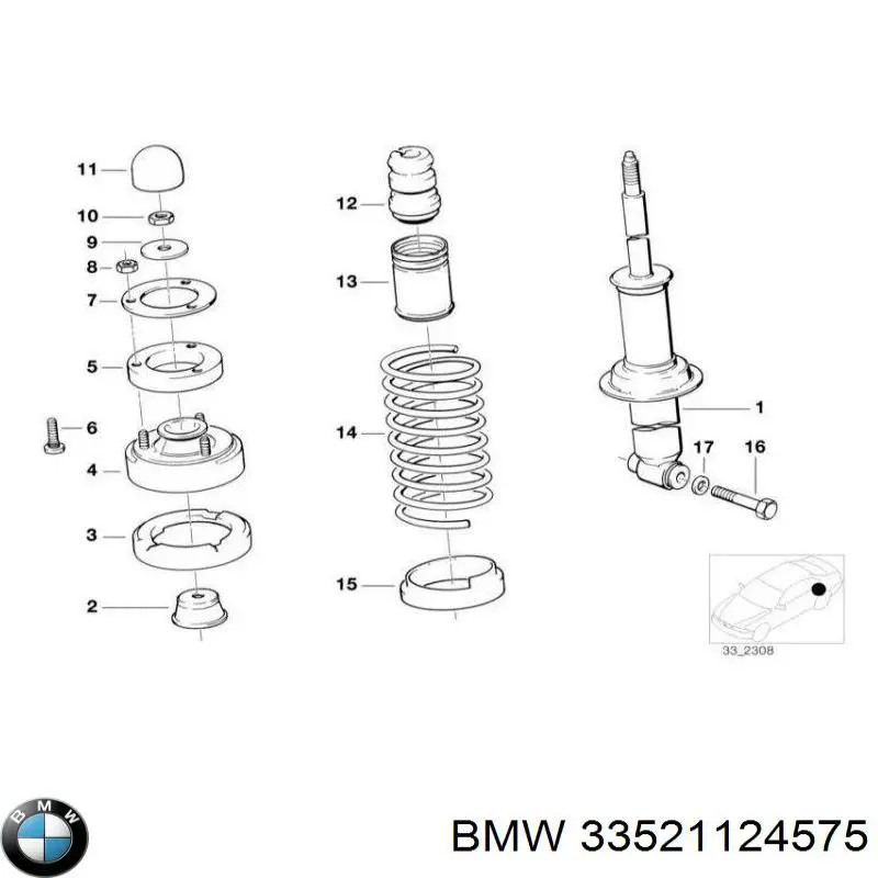 Купити 33521124575 BMW Пильник заднього амортизатора