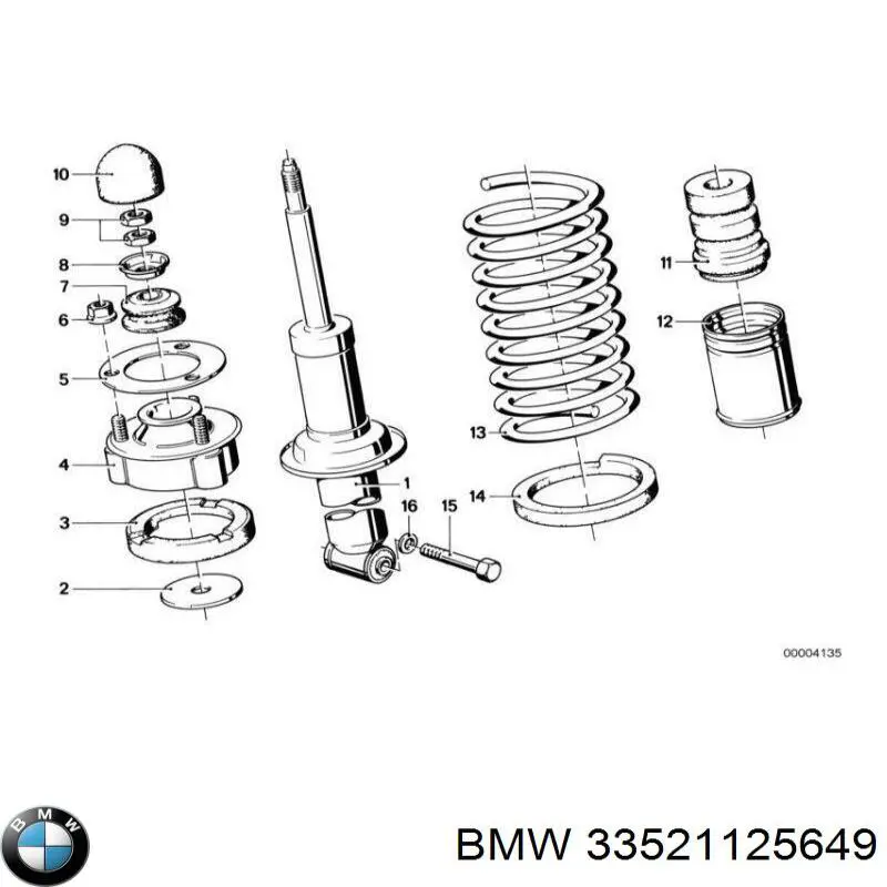 Шайба втулки штока заднього амортизатора BMW 33521125649 ціна, від 7.31 USD