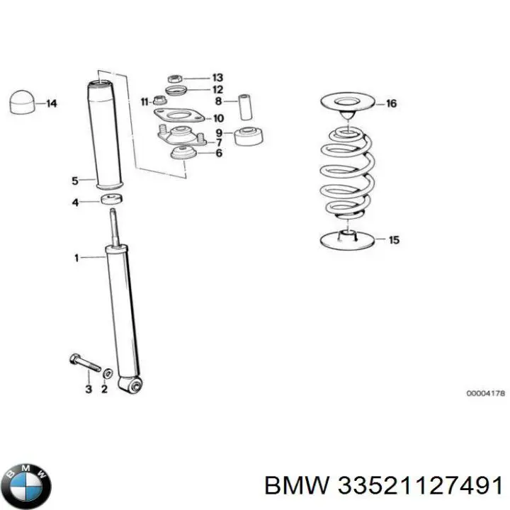 Амортизатор задній 33521127491 BMW