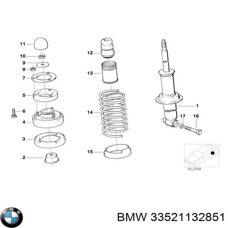 Амортизатор задній 33521132851 BMW