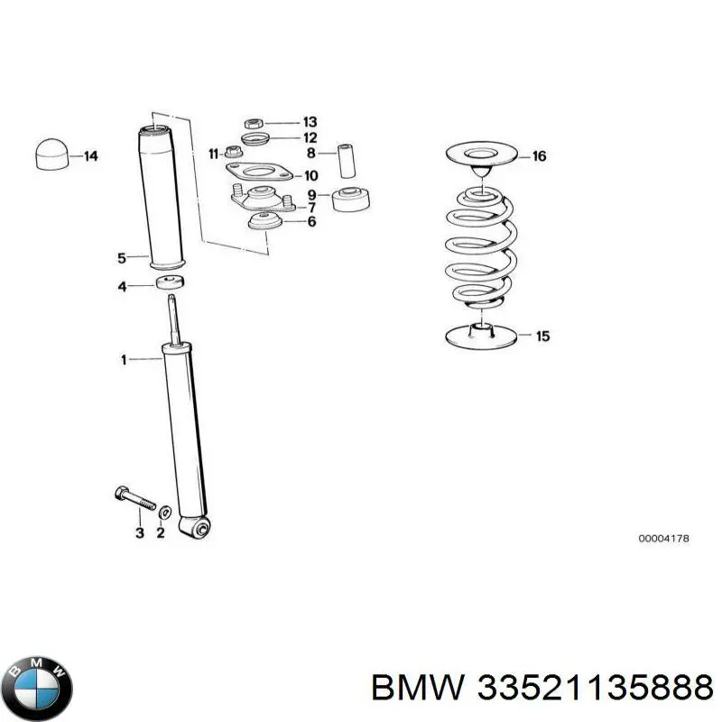 Амортизатор задній 33521135888 BMW