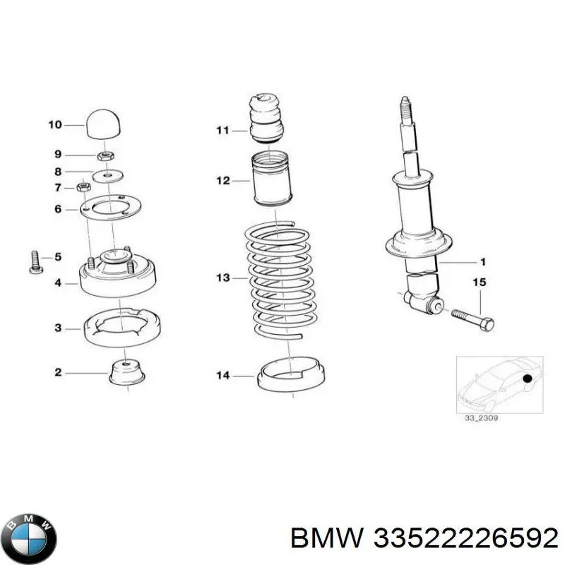 Амортизатор задній 33522226592 BMW