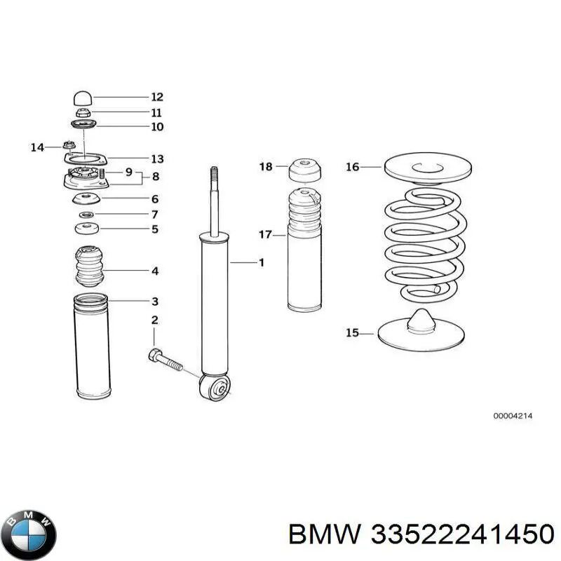 Купити 33522241450 BMW Опора амортизатора заднього