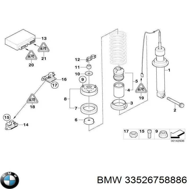 Купити 33526767115 BMW Стійка амортизатора задня