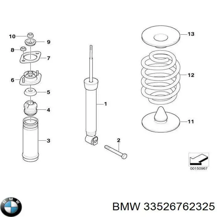 Шайба втулки штока заднього амортизатора BMW 33526762325 ціна, від 7.22 USD