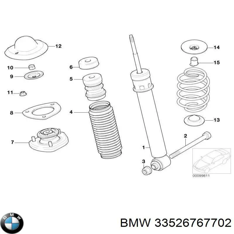 Купити 33526767702 BMW Стійка амортизатора задня