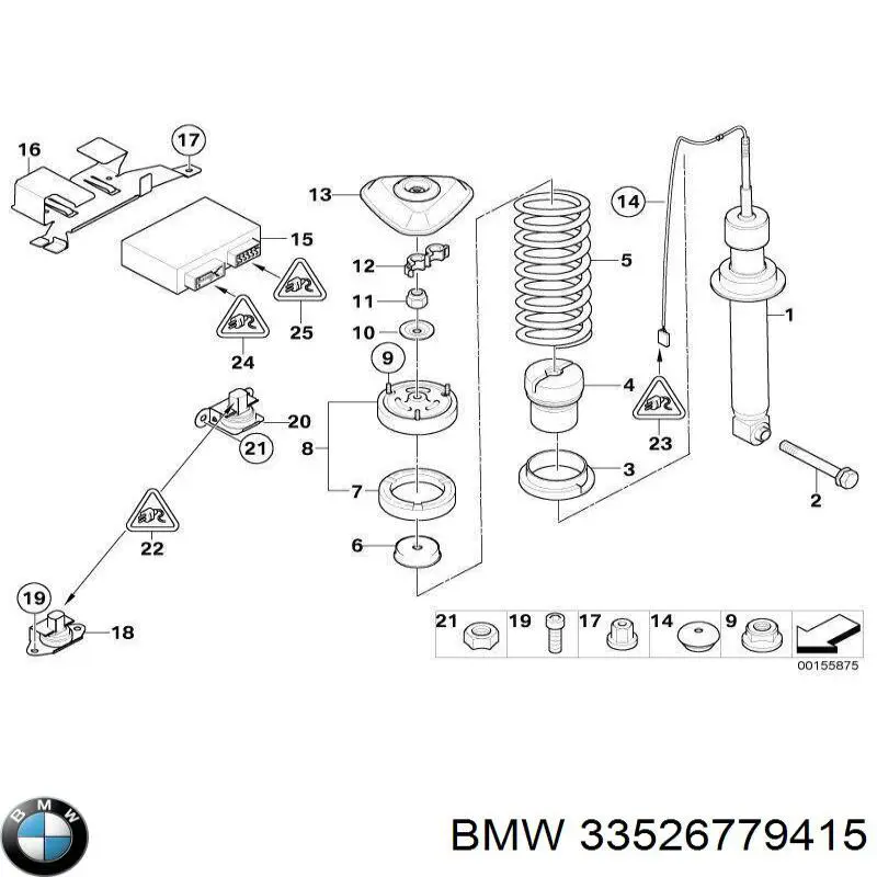 Шайба втулки штока заднього амортизатора 33526779415 BMW