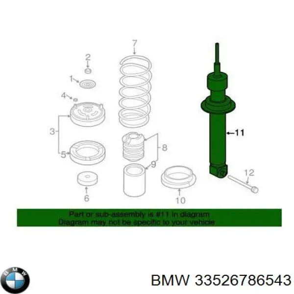 Амортизатор задній BMW 33526786543 ціна, від 42.67 USD
