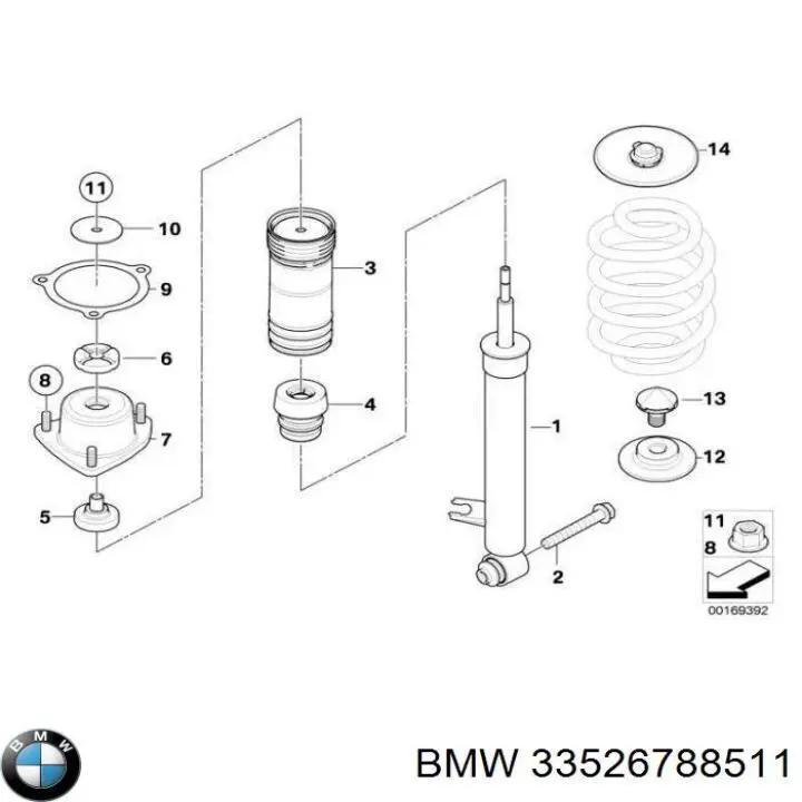 Амортизатор задній, лівий BMW 33526788511 ціна, від 38.09 USD