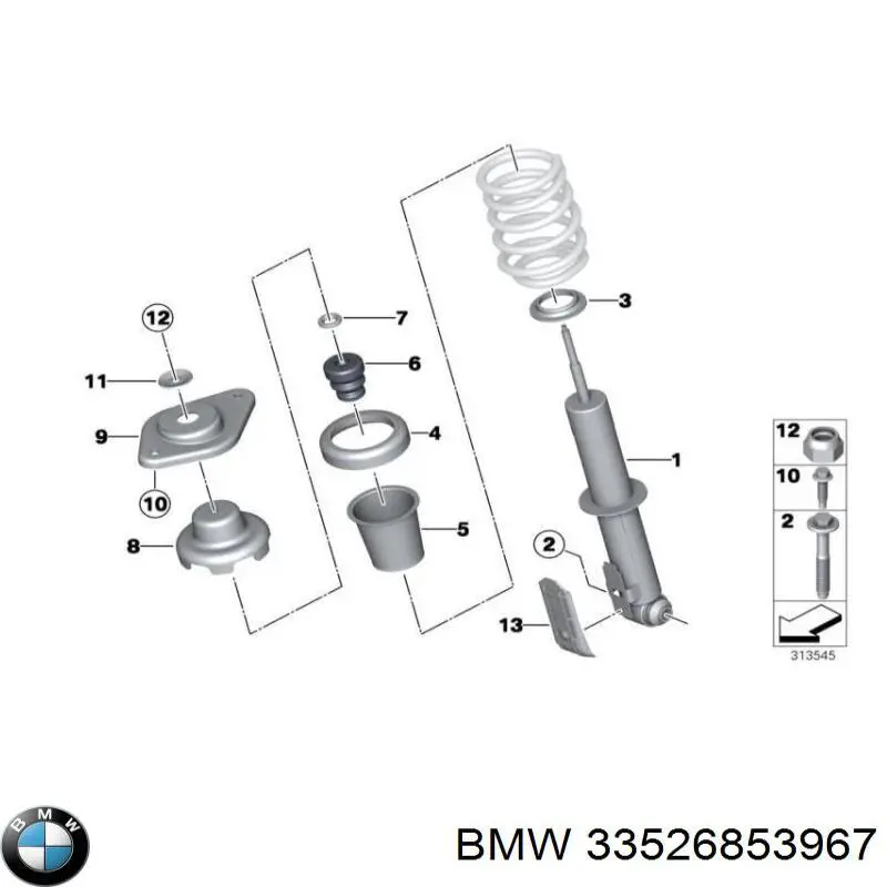 Амортизатор задній BMW 33526853967 ціна, від 88.88 USD