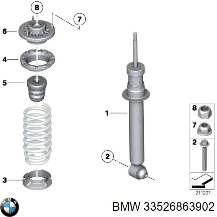 Амортизатор задній 33526863902 BMW